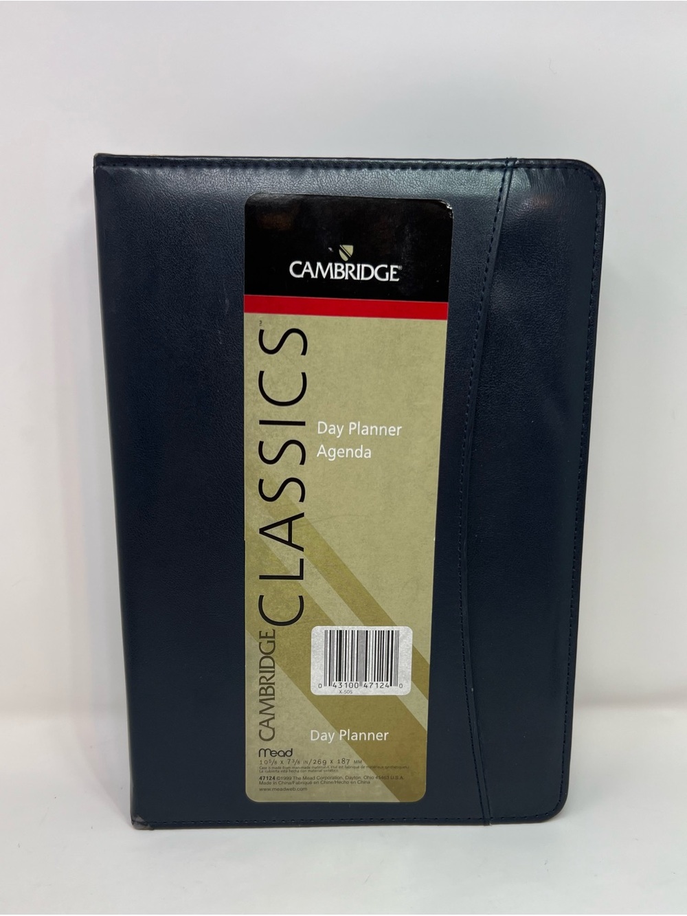 Cambridge Classics Mead Day Planner Vintage Y2K Navy New Old Stock 3 Prong Zip